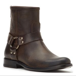 FRYE Womens Phillip Harness Boots Grey Size 10